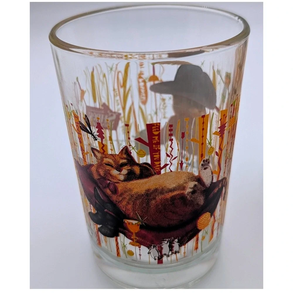 McDonalds Shrek Forever After Glass 2010 Puss In Boots Collector Cups Set of 2